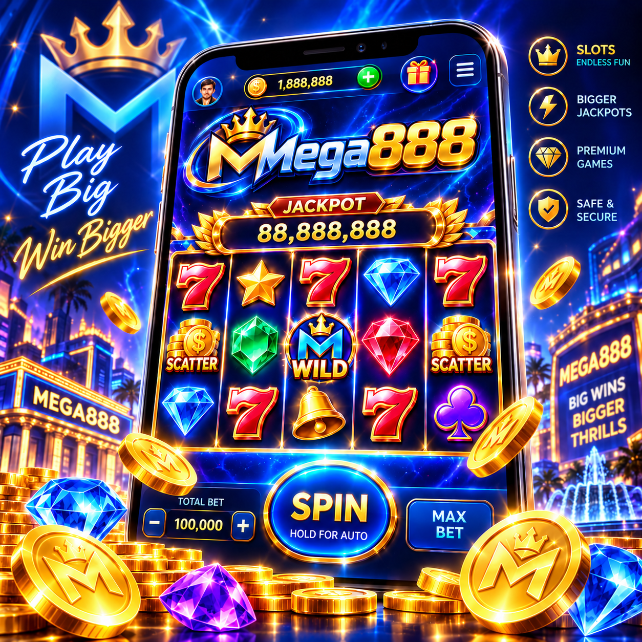Pratonton aplikasi dan permainan Mega888
